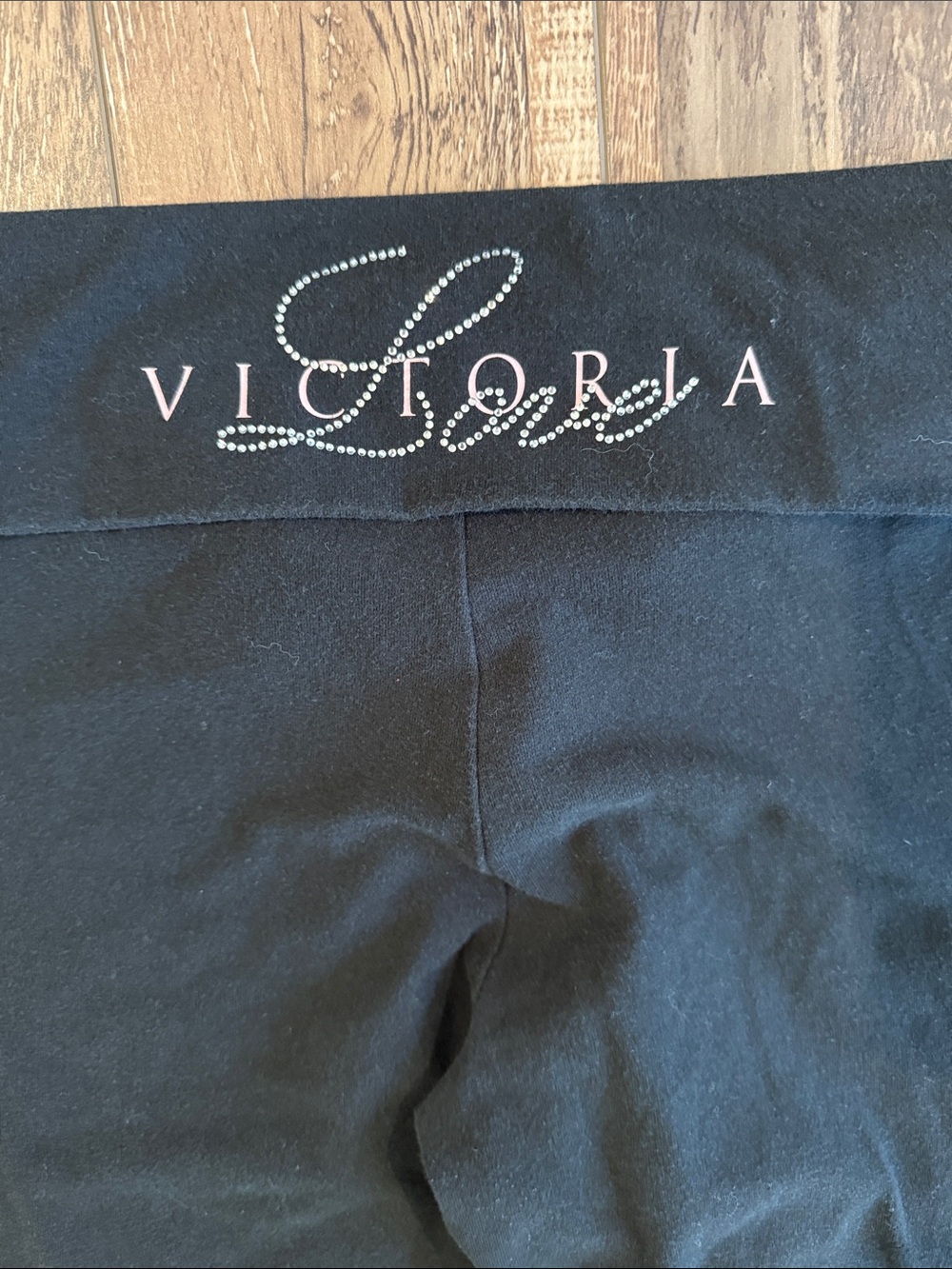 Victoria's Secret Black Fold-Over Waist Yoga Pants - Picture 2 of 3